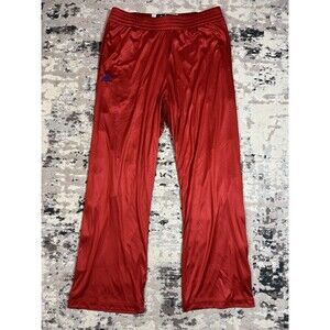 Kansas Jayhawks Game Issued Red Tear Away Pants Basketball L+0 Blue Adidas